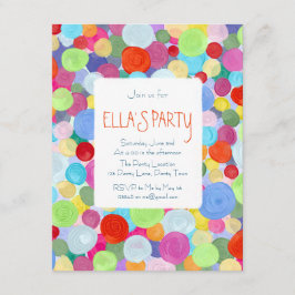 カラフルな点 招待状