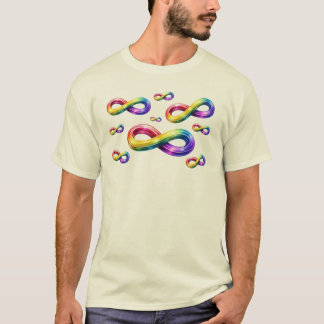 カラフルな無限大マークのTシャツ Tシャツ