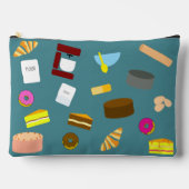 カラフルな焼き菓子とバケツリ用品ポーチ アクセサリーポーチ (正面)