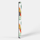 カラフルな熱帯のオウムとモノグラム iPhoneケース (右側面)