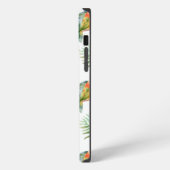 カラフルな熱帯のオウムとモノグラム iPhoneケース (左側面)