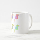 カラフルな熱帯のオウム柄 コーヒーマグカップ (正面右)