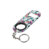 カラフルな熱帯パターン キーホルダー栓抜き (裏面アングル)