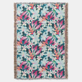 カラフルな熱帯パターン スローブランケット (正面縦)