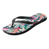 カラフルな熱帯パターン ビーチサンダル (アングル)