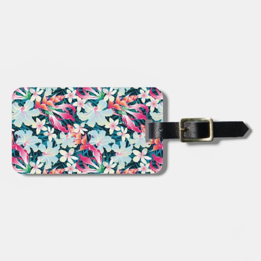 カラフルな熱帯パターン ラゲッジタグ (正面横)