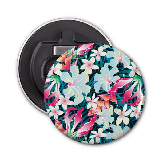 カラフルな熱帯パターン 栓抜き (正面)