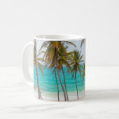 カラフルな熱帯ビーチ コーヒーマグカップ (正面左)