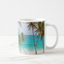 カラフルな熱帯ビーチ コーヒーマグカップ