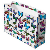 カラフルな熱帯蝶ギフトバッグ ラージペーパーバッグ (裏面アングル)