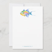 カラフルな熱帯魚のオリジナル文房具セット ノートカード (正面)