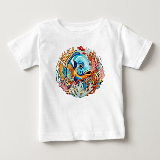 カラフルな熱帯魚の夏の雰囲気 ベビーTシャツ (正面)
