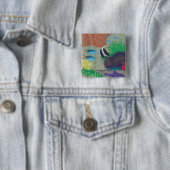カラフルな熱帯魚の絵のピンバッジ 缶バッジ (インサイチュ)