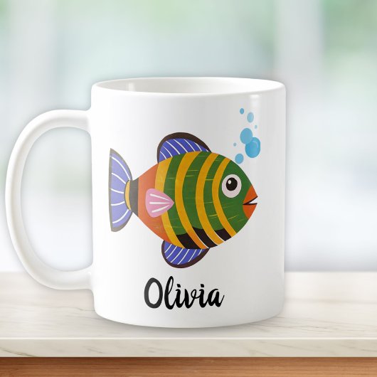 カラフルな熱帯魚 モダン コーヒーマグカップ