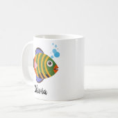 カラフルな熱帯魚 モダン コーヒーマグカップ (正面左)