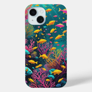 カラフルな熱帯魚 iPhone 15ケース