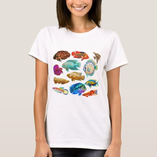 カラフルな熱帯魚 Tシャツ (正面)