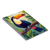 カラフルな熱帯鳥の水彩画 オオハシ ノートブック (右側)
