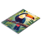 カラフルな熱帯鳥の水彩画 オオハシ ノートブック (左側)