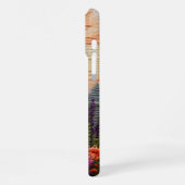 カラフルな熱気球と野の花の夕焼け iPhoneケース (左側面)