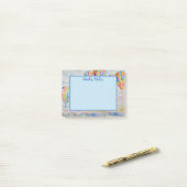 カラフルな熱気球の水彩画アートデザイン ポストイット (デスク上)