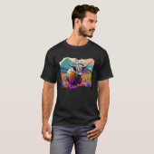 カラフルな牛の芸術作品 Tシャツ (正面フル)