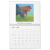 カラフルな牛絵画カレンダー カレンダー (3月 2026)