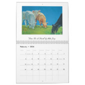 カラフルな牛絵画カレンダー カレンダー (2月 2026)