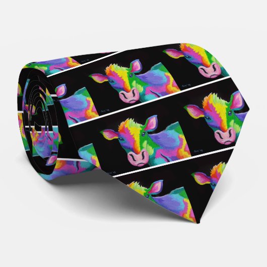 カラフルな牛 ネクタイ (ロール)