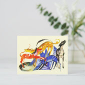 カラフルな犬たち ポストカード (スタンド正面)