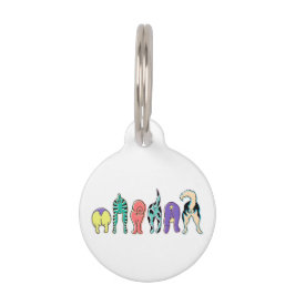 カラフルな犬のお尻たち ペット　ネームタグ