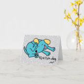 カラフルな犬の子犬 カード (黄色い花)