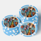 カラフルな犬の抽象芸術 カートゥーン風 ポーカーチップ (積み重ね)