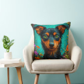 カラフルな犬の肖像画 クッション (椅子)