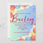 カラフルな犬の誕生日パーティー 招待状 (裏面)