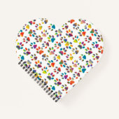 カラフルな犬の足跡ノートブック ノートブック (正面)