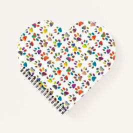 カラフルな犬の足跡ノートブック ノートブック