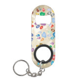 カラフルな犬の足跡,ボケ キーホルダー栓抜き (正面)