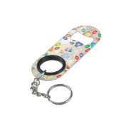 カラフルな犬の足跡,ボケ キーホルダー栓抜き (裏面アングル)
