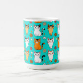 カラフルな猫と毛糸玉のかわいい猫柄 コーヒーマグカップ (中央)