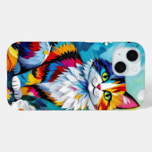 カラフルな猫と蝶々 Case-Mate iPhoneケース (裏面 (横))