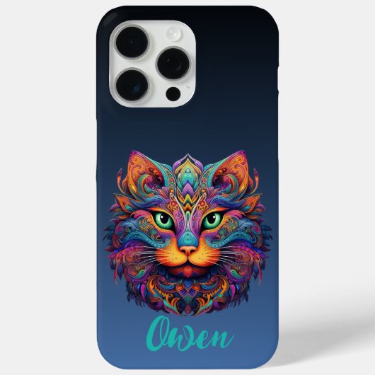 カラフルな猫のカスタムネーム Case-Mate iPhoneケース (裏面)