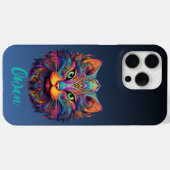 カラフルな猫のカスタムネーム Case-Mate iPhoneケース (裏面 (横))