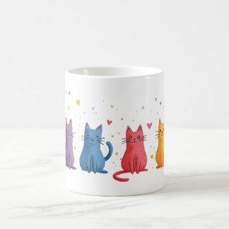 カラフルな猫のキャラクター コーヒーマグカップ