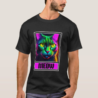 カラフルな猫のニャー Tシャツ