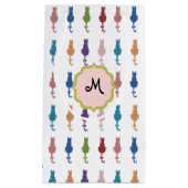 カラフルな猫のモノグラムのギフトバッグ スモールペーパーバッグ (正面)