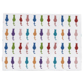 カラフルな猫のモノグラムの大きいギフトバッグ ラージペーパーバッグ (裏面)