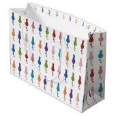 カラフルな猫のモノグラムの大きいギフトバッグ ラージペーパーバッグ (裏面アングル)