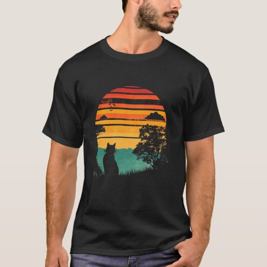 カラフルな猫の夏 Tシャツ (正面)