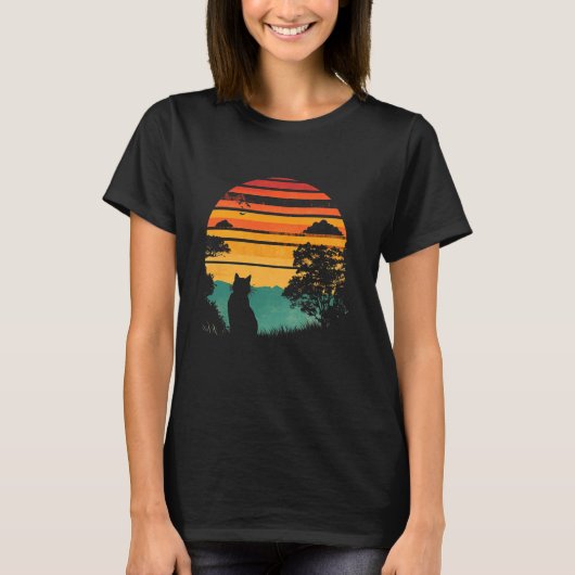 カラフルな猫の夏 Tシャツ (正面)